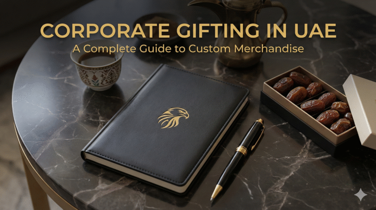 Custom Corporate gifts UAE – selection of branded merchandise and promotional items for corporate gifting in Dubai